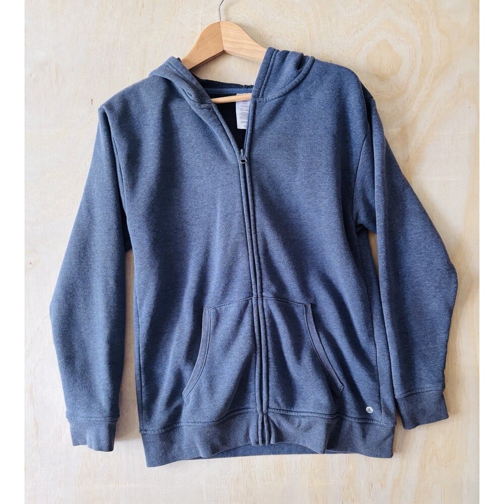 DANSKIN Jacket Womens Heather Blue Slate Medium Hooded Soft Womens